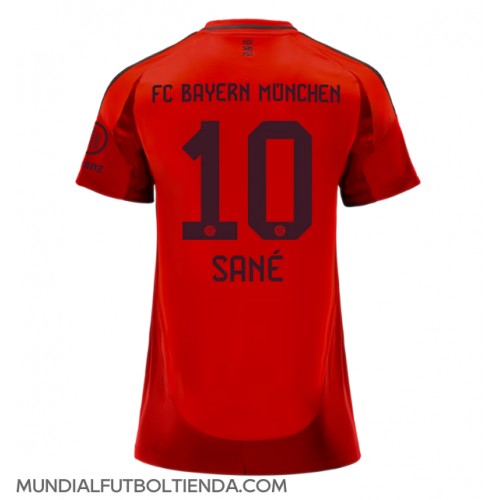 Camiseta Bayern Munich Leroy Sane #10 Primera Equipación Replica 2024-25 para mujer mangas cortas